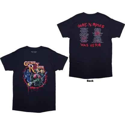 GUNS N ROSES - WAS HERE - T-Shirt Blue (Back Print)
