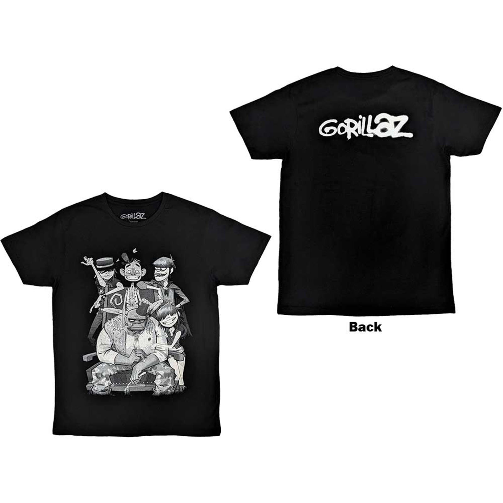 GORILLAZ - GEORGE SPRAY - T-Shirt Black (Back Print)