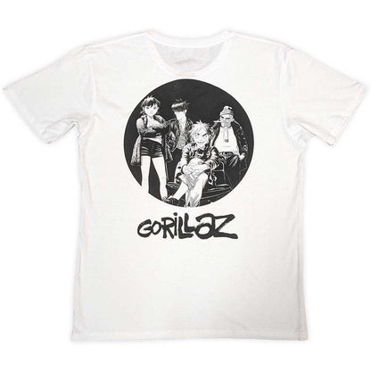 GORILLAZ - SONG MACHINE BRUSH LOGO - T-Shirt White (Back Print)