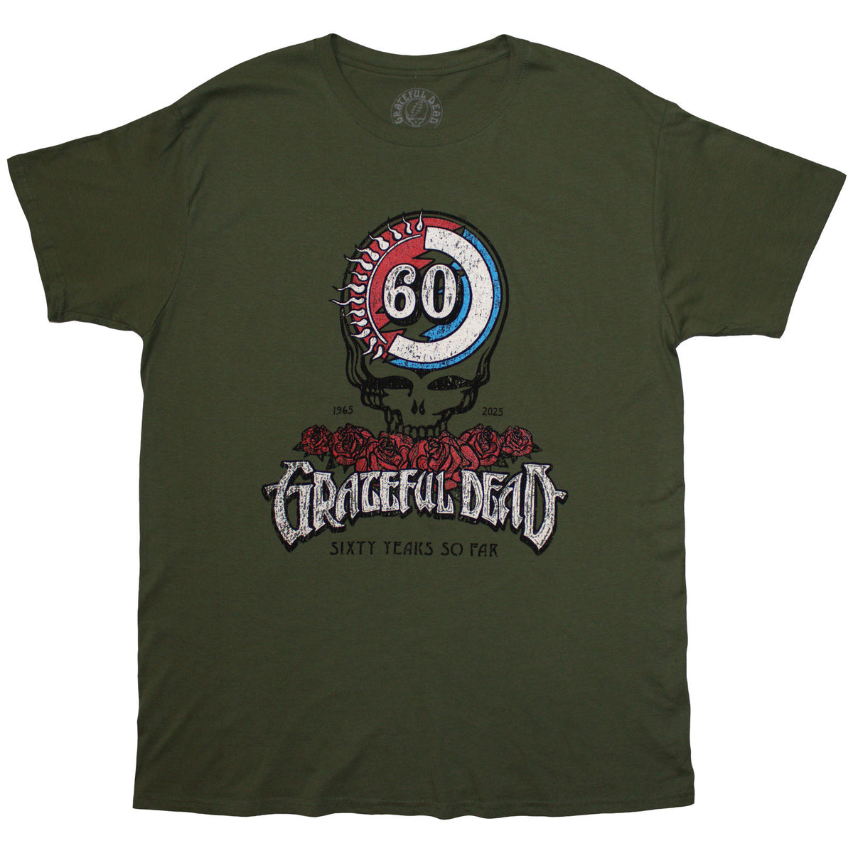 GRATEFUL DEAD - 60TH ROSES - T-Shirt Green