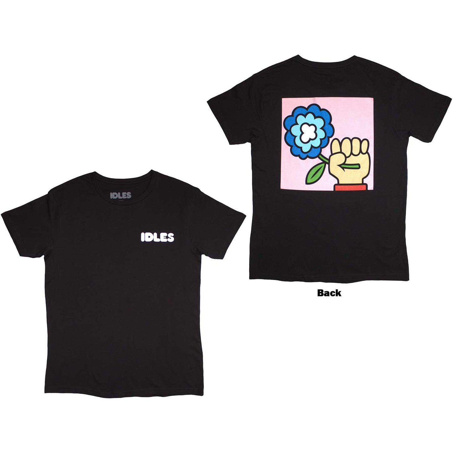 IDLES - CARTOON FLOWER - T-Shirt Black (Back Print)