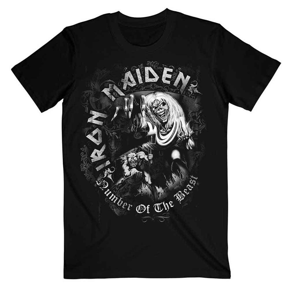 IRON MAIDEN - NUMBER OF THE BEAST GREY TONE - T-Shirt Black