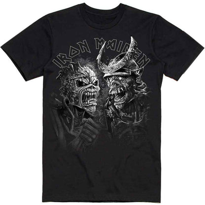 IRON MAIDEN - SENJUTSU LARGE GRAYSCALE HEADS - T-Shirt Black