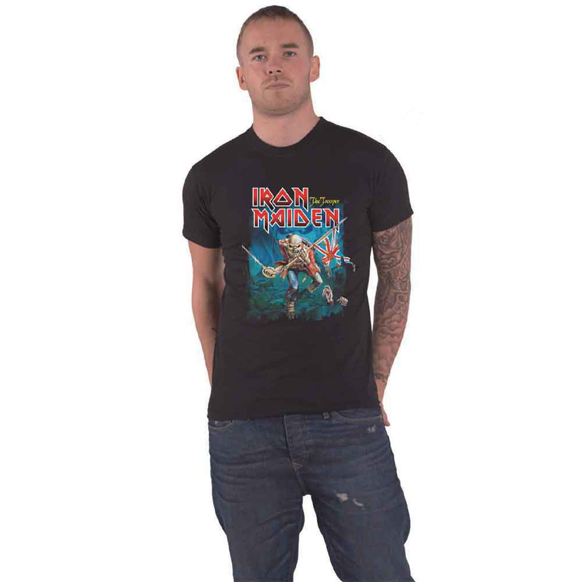 IRON MAIDEN - TROOPER EDDIE LARGE EYES - T-Shirt Black