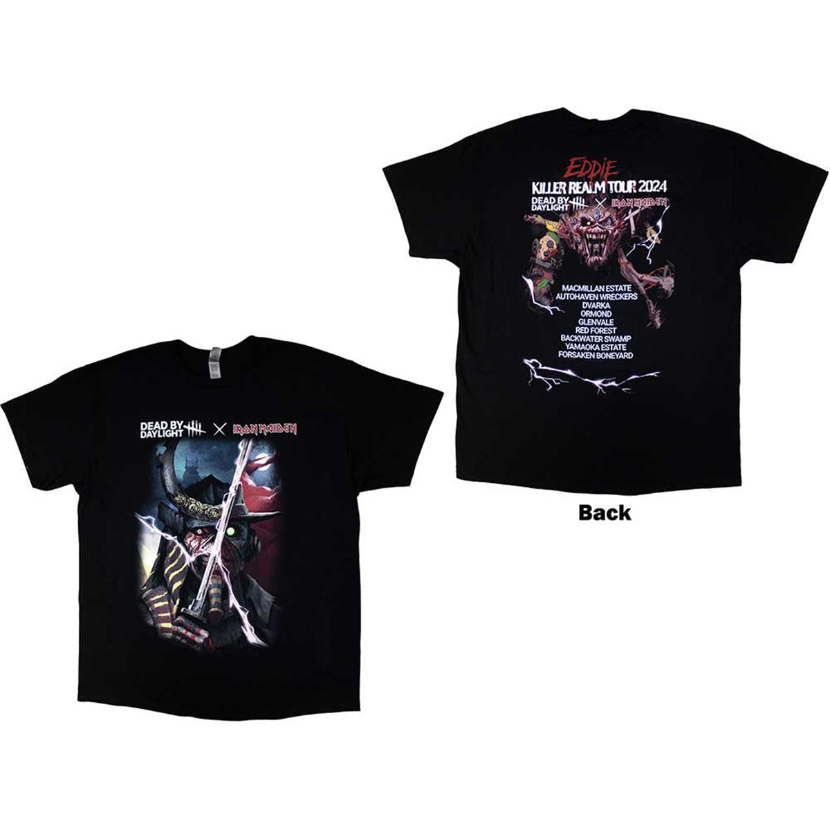 IRON MAIDEN - DEAD BY DAYLIGHT KILLER REALM - T-Shirt Black (Back Print)