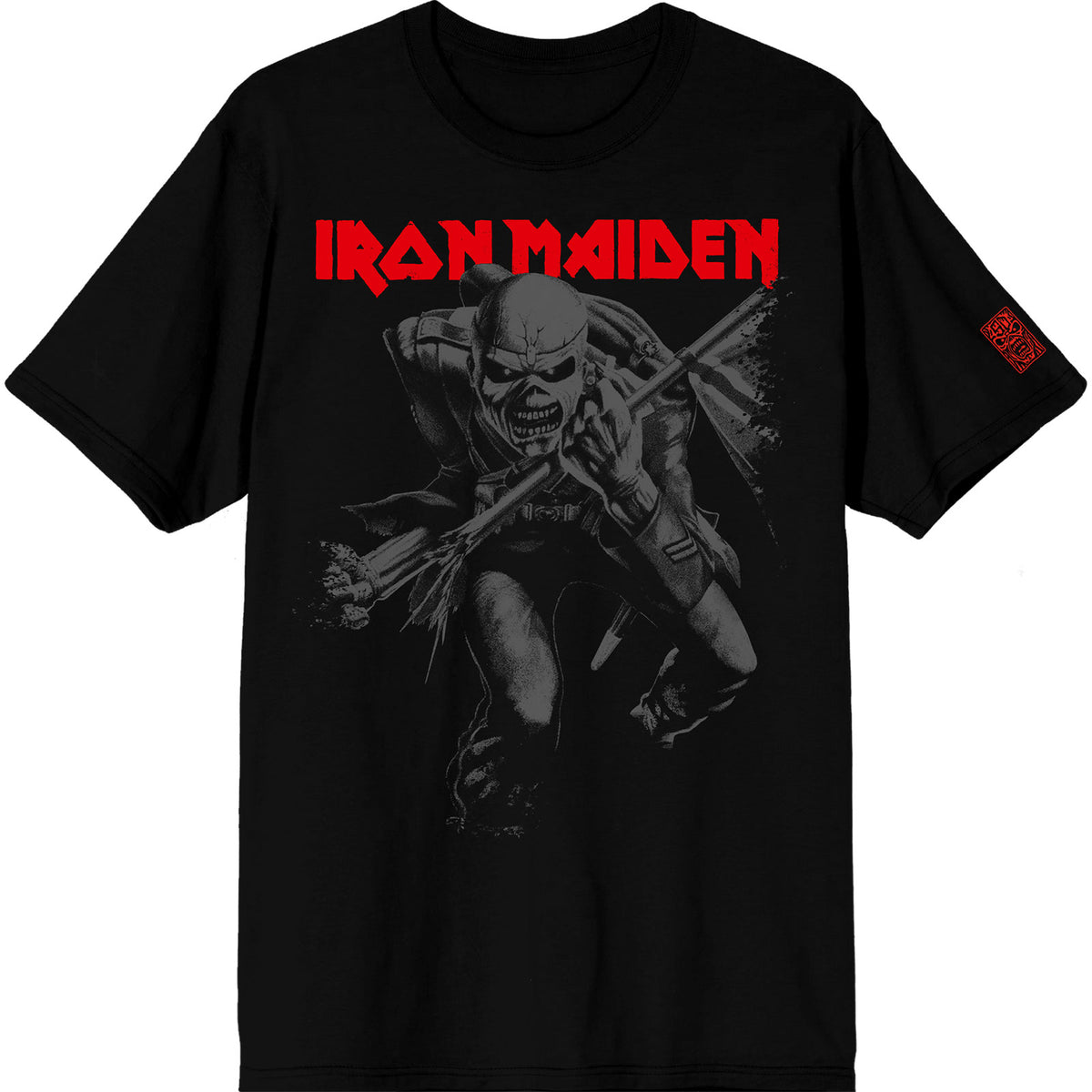 IRON MAIDEN - 50 TROOPER CROP GREY - T-Shirt Black (Sleeve Print)