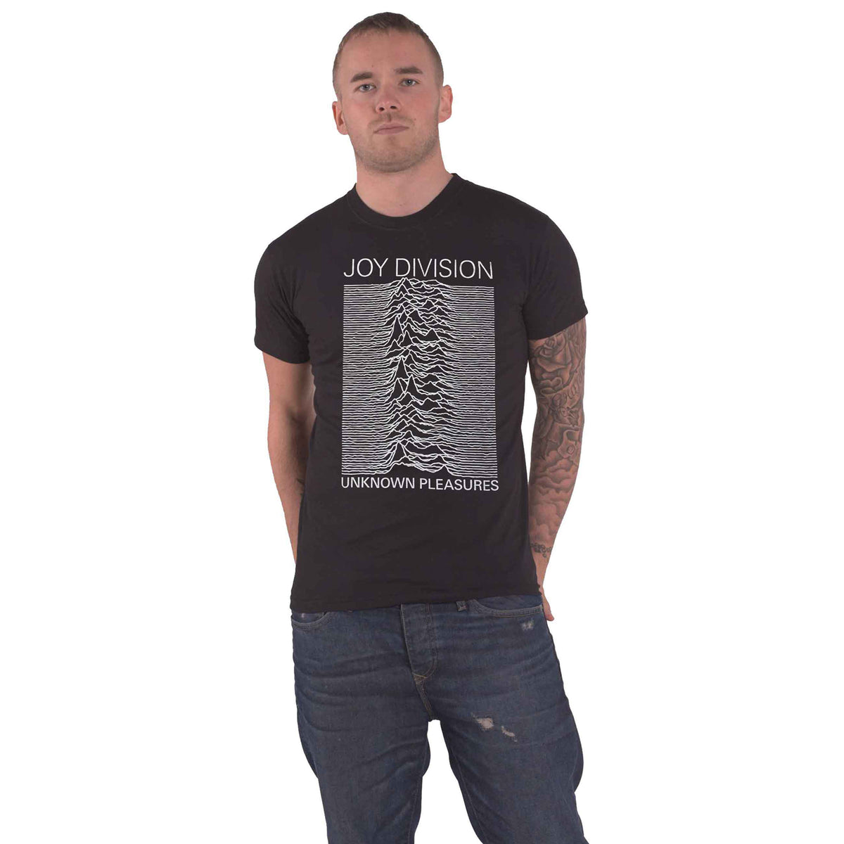 JOY DIVISION - UNKNOWN PLEASURES WHITE ON BLACK - T-Shirt Black