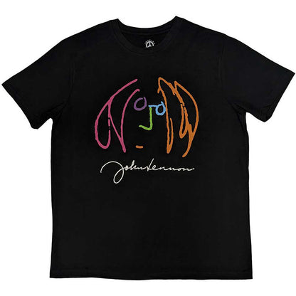 JOHN LENNON - SELF PORTRAIT FULL COLOUR - T-Shirt Black