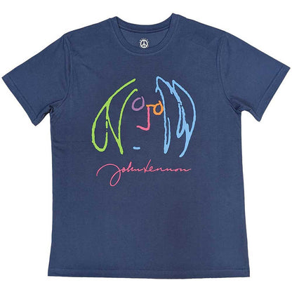 JOHN LENNON - SELF PORTRAIT FULL COLOUR - T-Shirt Blue
