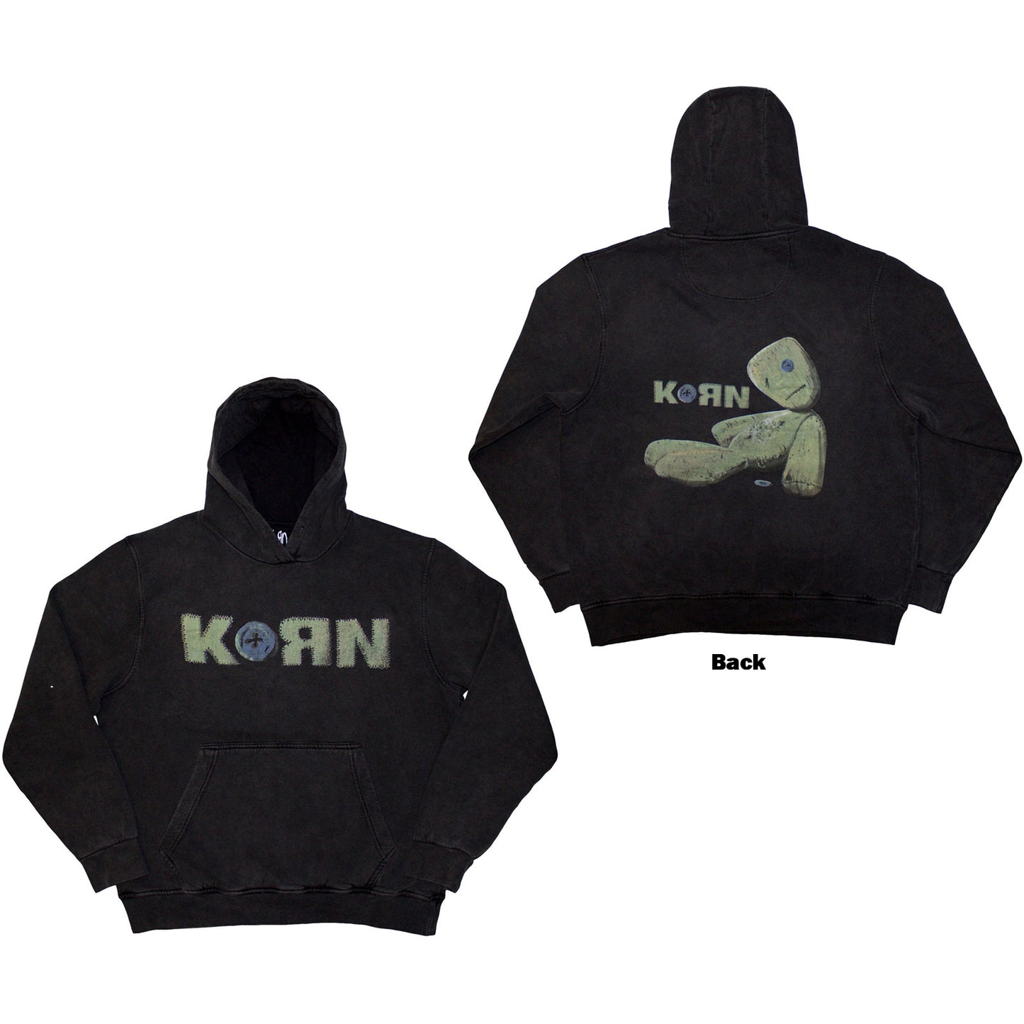 KORN - DOLL ISSUES - Stone Wash Pullover Hoodie Grey (Back Print)