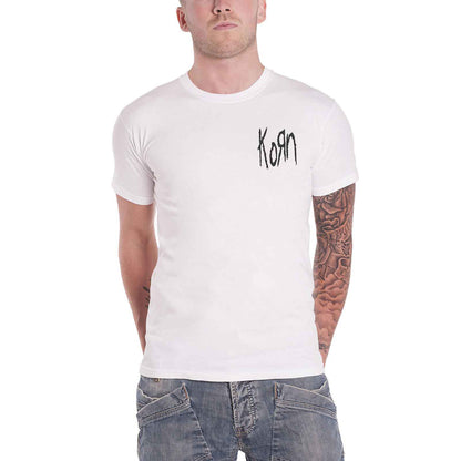 KORN - SCRATCHED TYPE - T-Shirt White (Back Print)
