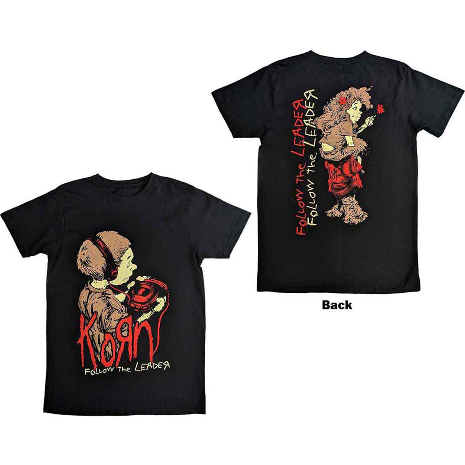 KORN - FOLLOW THE LEADER - T-Shirt Black (Back Print)