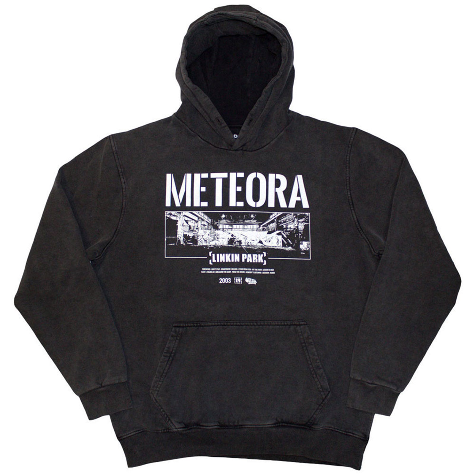 LINKIN PARK - METEORA WALL ART - Stone Wash Pullover Hoodie Grey
