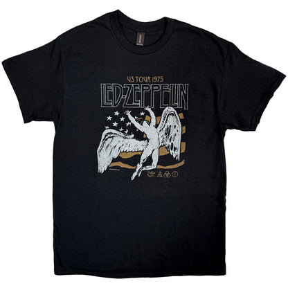 LED ZEPPELIN - US 1975 TOUR FLAG - T-Shirt Black