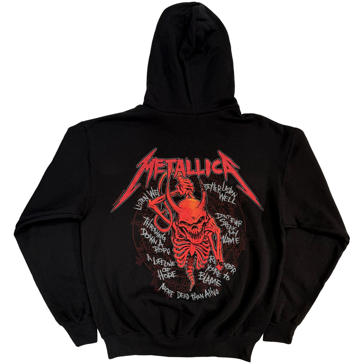 METALLICA - SKULL SCREAMING RED - Pullover Hoodie Black (Back Print)