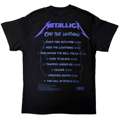 METALLICA - RIDE THE LIGHTNING TRACKS - T-Shirt Black (Back Print)