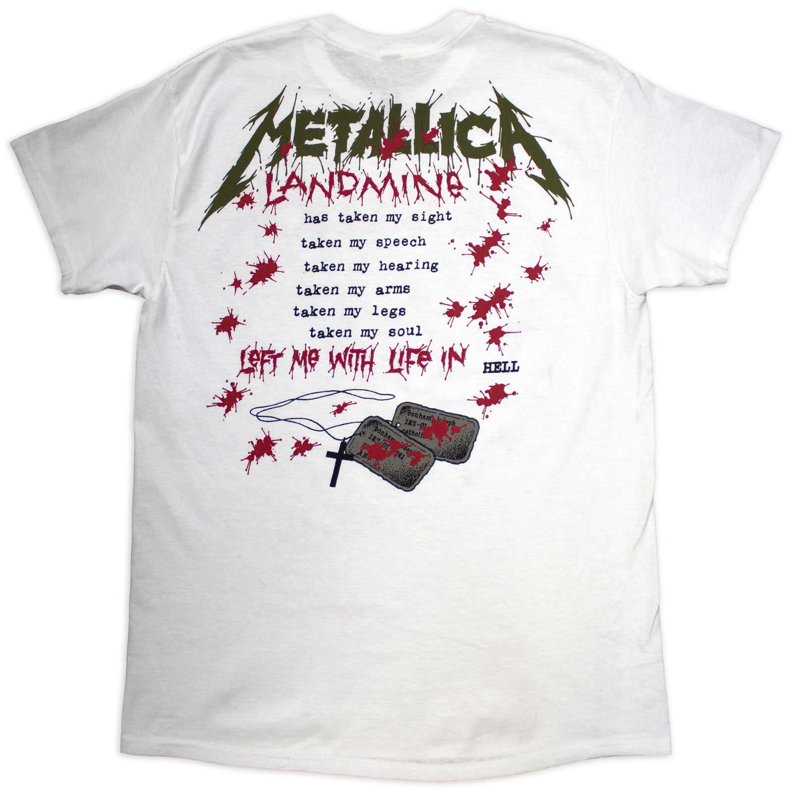 METALLICA - ONE LANDMINE - T-Shirt White (Back Print)