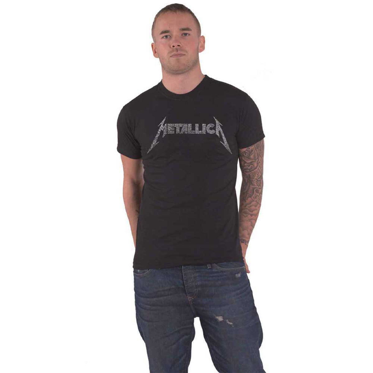 METALLICA - 40TH ANNIVERSARY SONGS LOGO - T-Shirt Black (Back Print)