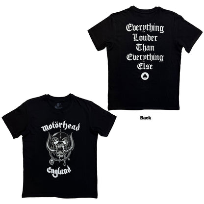 MOTORHEAD - ENGLAND - T-Shirt Black (Back Print)