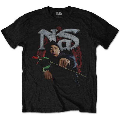 NAS - RED ROSE - T-Shirt Black