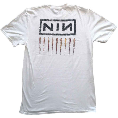 NINE INCH NAILS - DOWNWARD SPIRAL - T-Shirt White (Back Print)