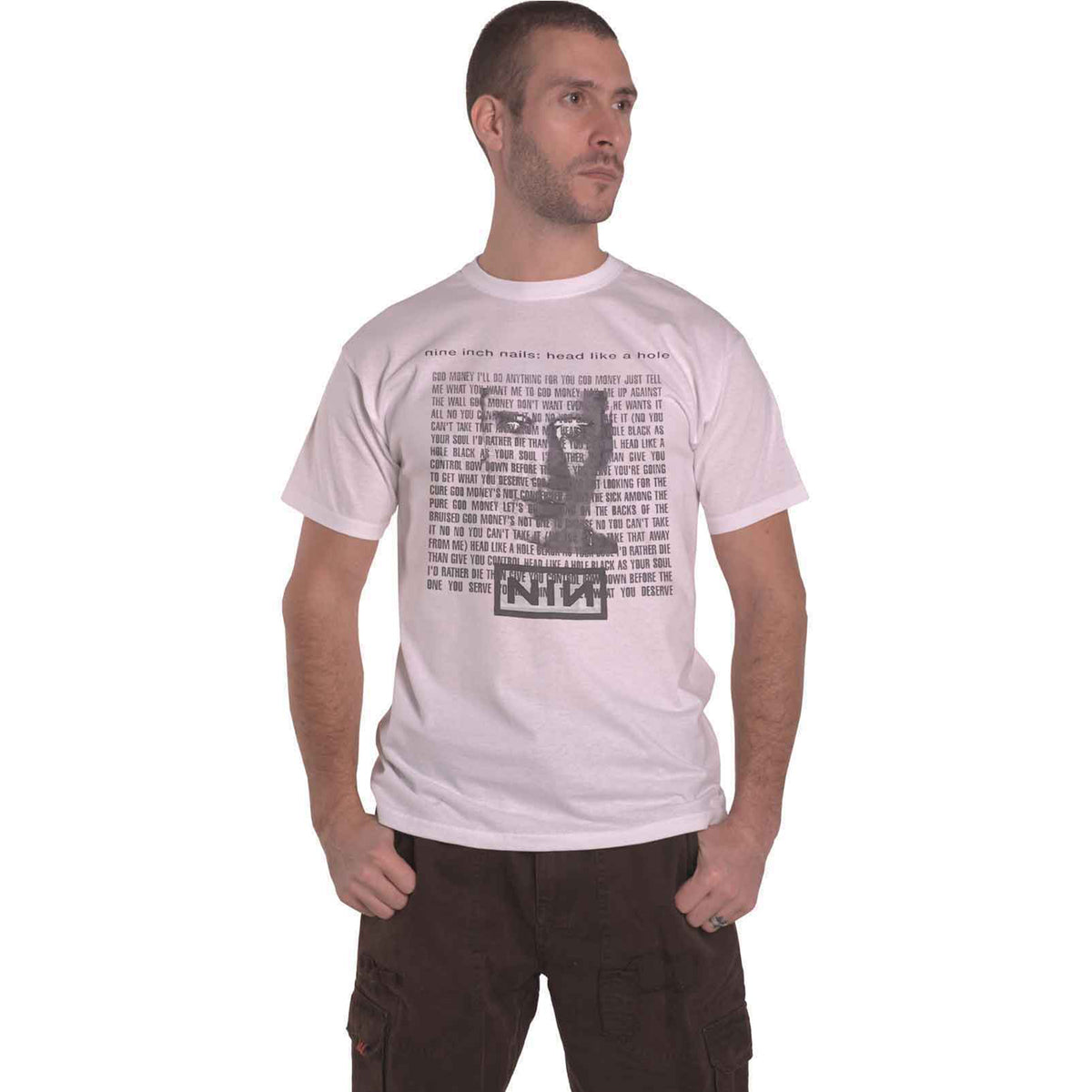 NINE INCH NAILS - HEAD LIKE A HOLE - T-Shirt White