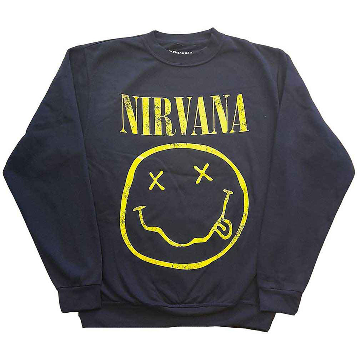 NIRVANA - YELLOW HAPPY FACE - Sweatshirt Blue