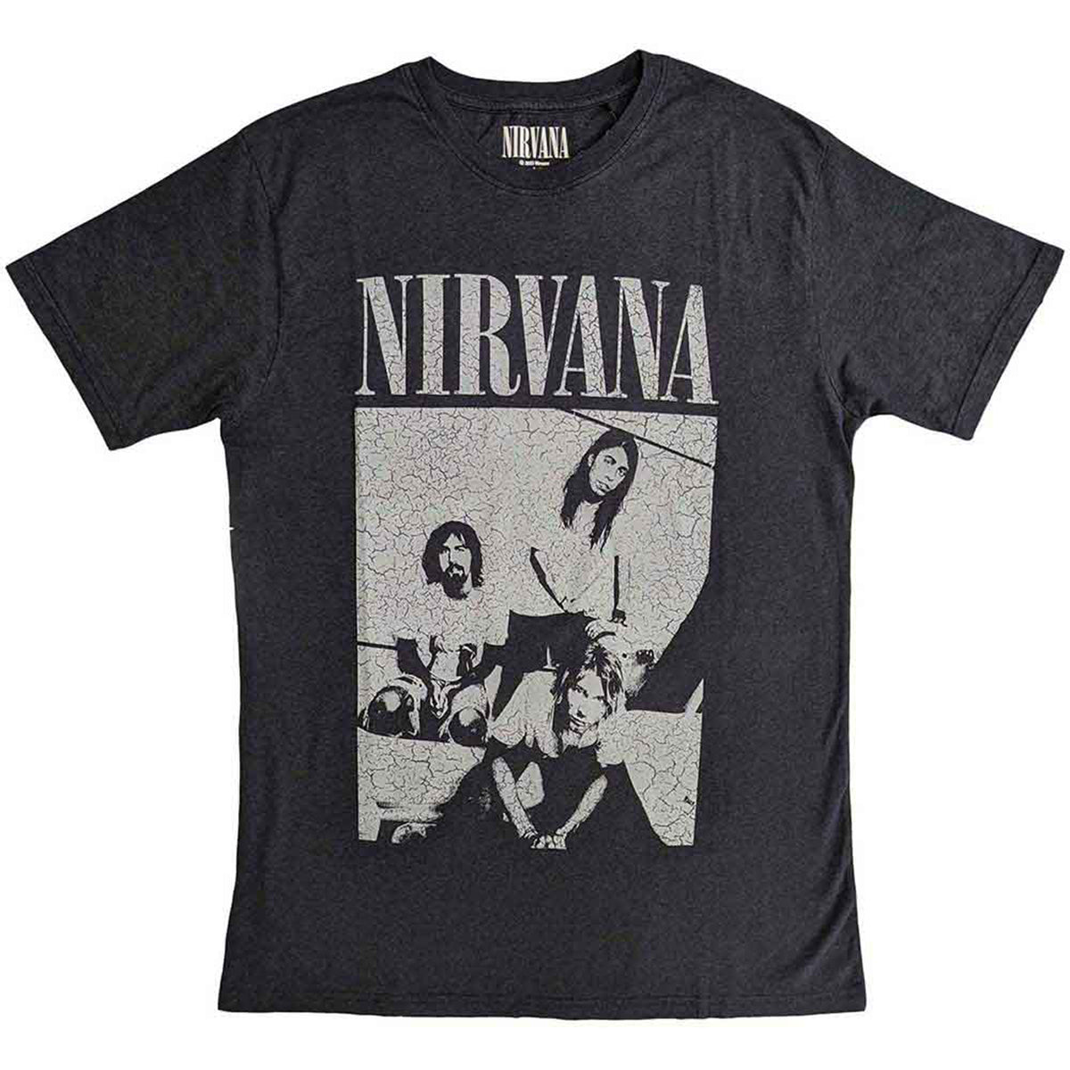 NIRVANA - SITTING - Distressed T-Shirt Black