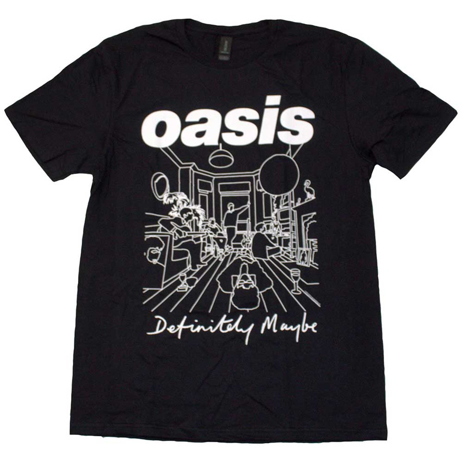 OASIS - DEFINITELY MAYBE LINE DRAWING - T-Shirt Black