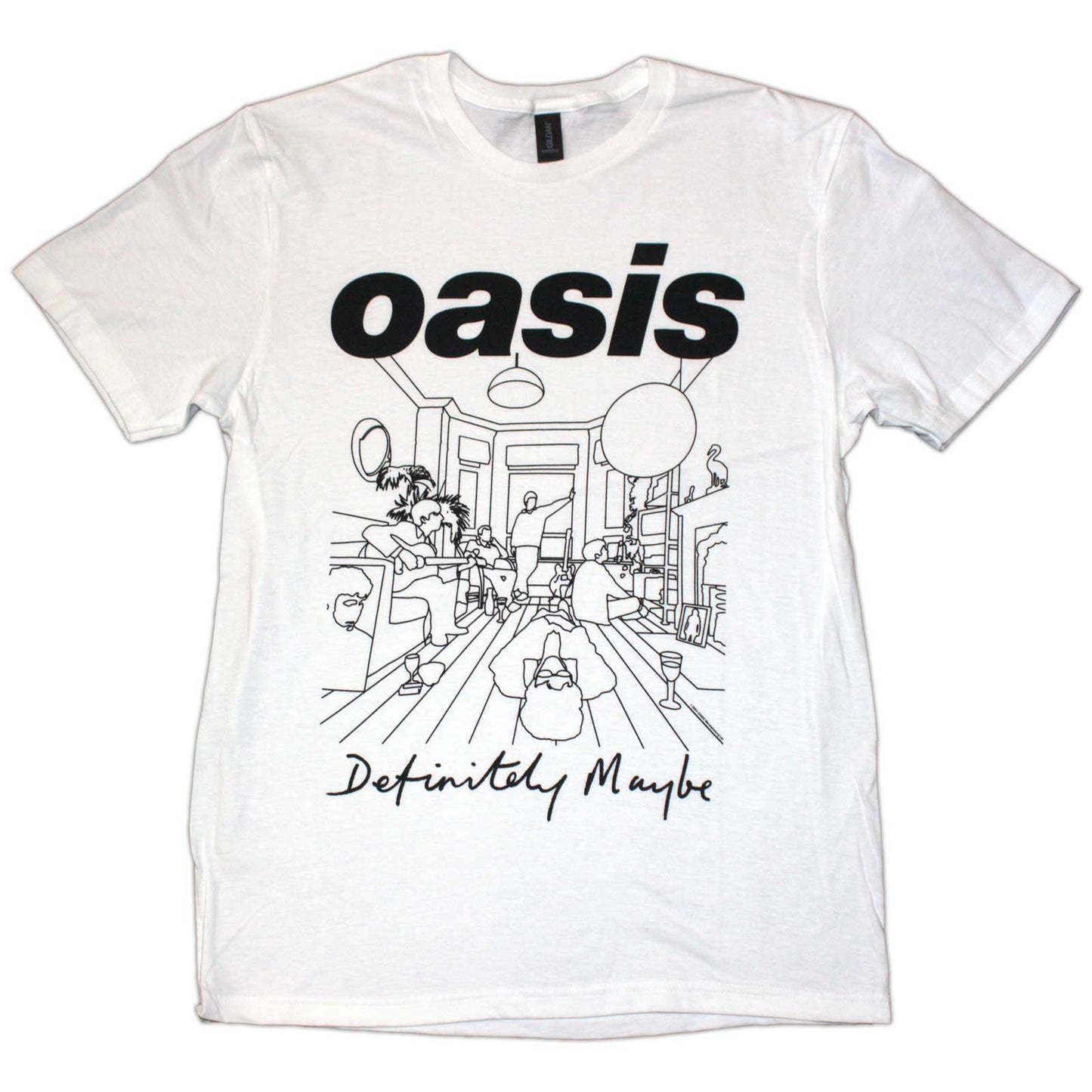 OASIS - DEFINITELY MAYBE LINE DRAWING - T-Shirt White