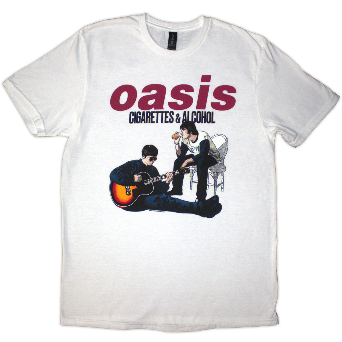 OASIS - CIGARETTES & ALCOHOL ILLUSTRATION - T-Shirt White