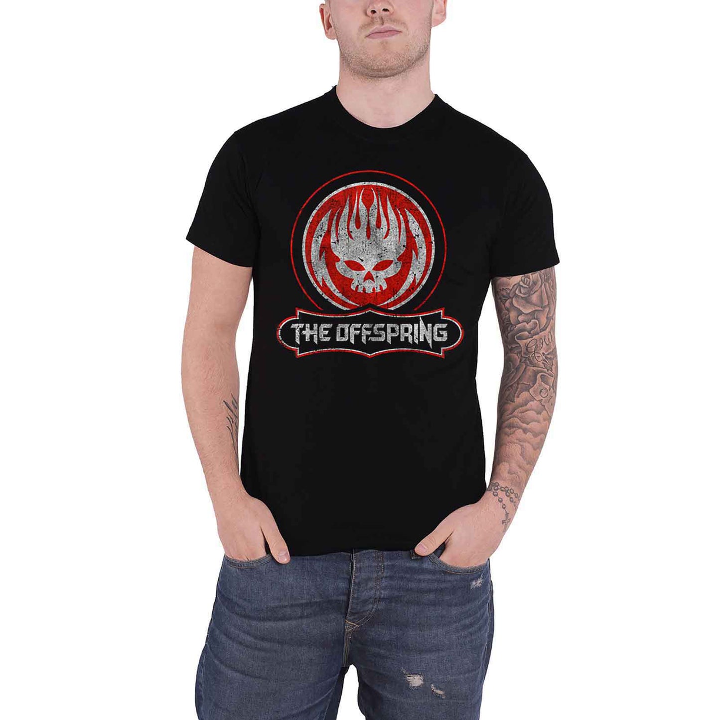 OFFSPRING, THE - DISTRESSED SKULL - T-Shirt Black