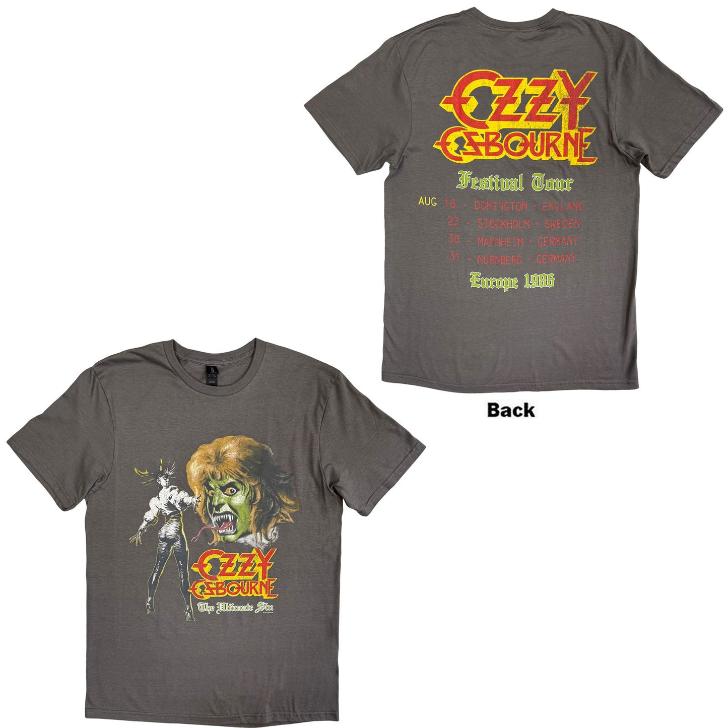 OZZY OSBOURNE - ULTIMATE REMIX - T-Shirt Grey (Back Print)