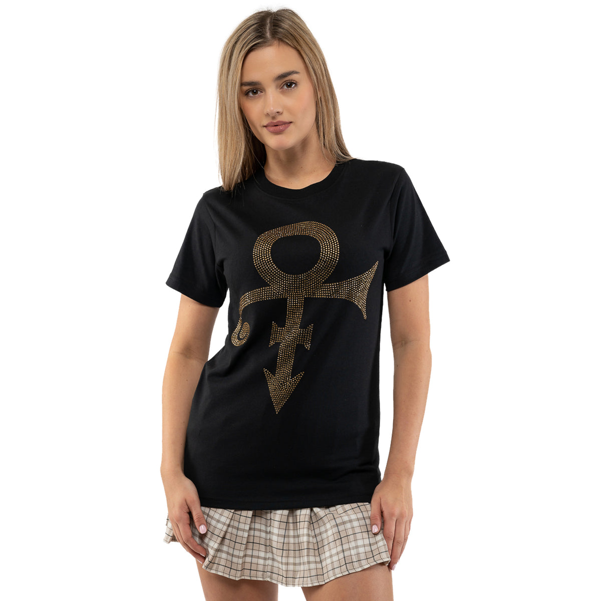 PRINCE - GOLD SYMBOL - T-Shirt Black (Embellished)