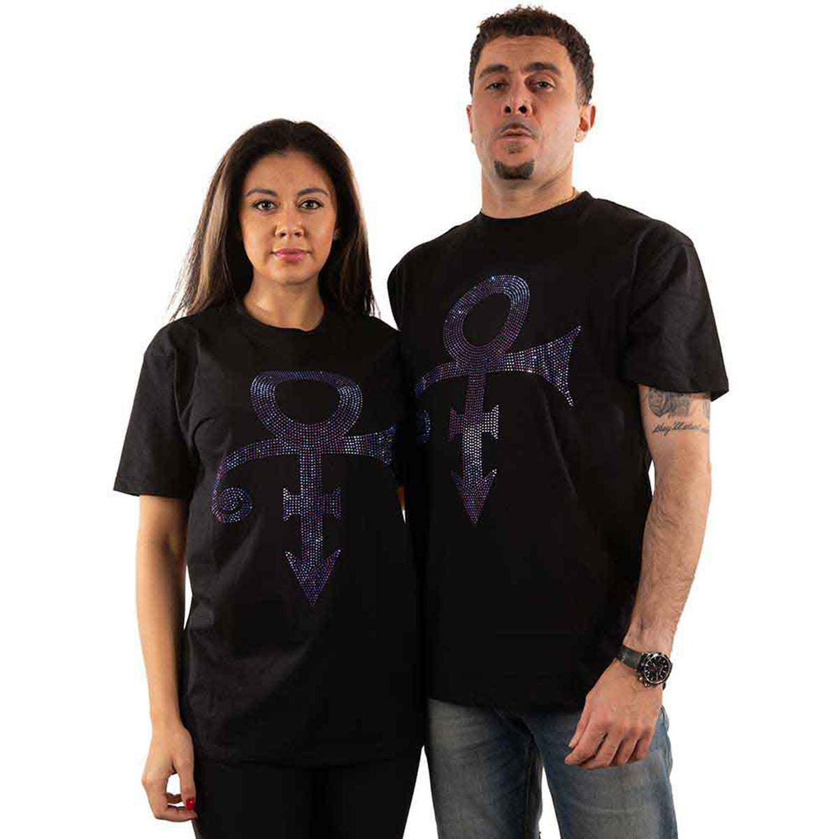 PRINCE - PURPLE SYMBOL - T-Shirt Black (Embellished)