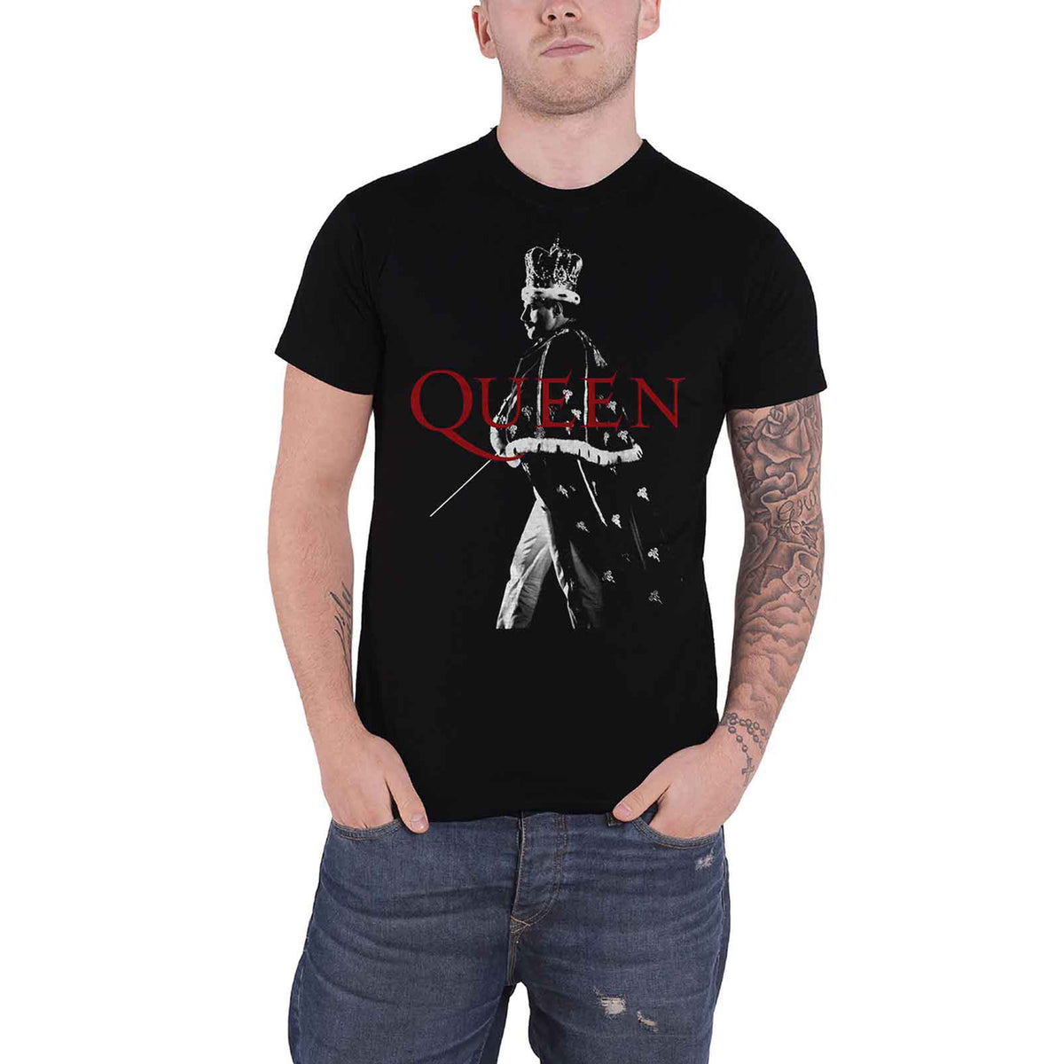 QUEEN - FREDDIE CROWN - T-Shirt Black