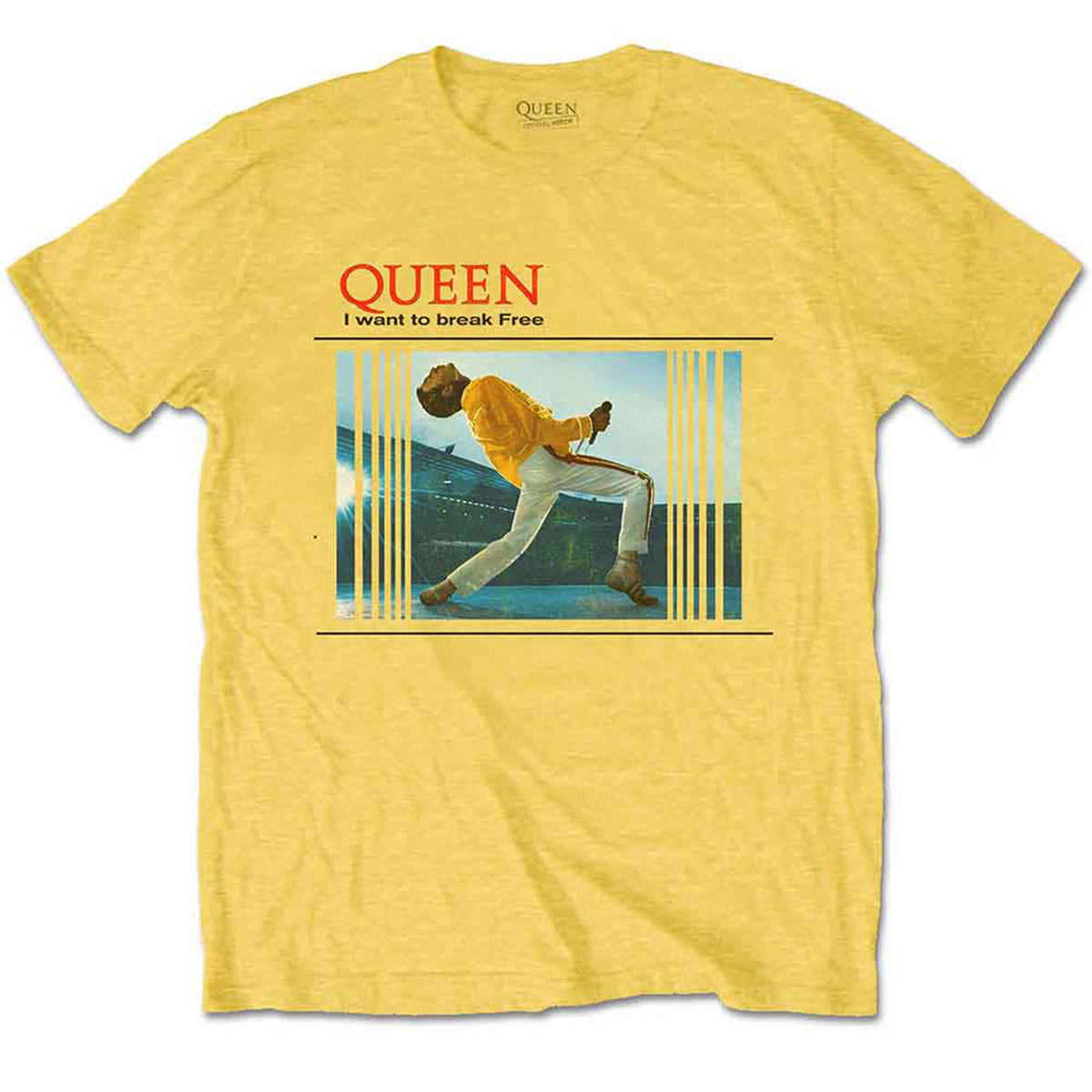QUEEN - BREAK FREE - T-Shirt Yellow