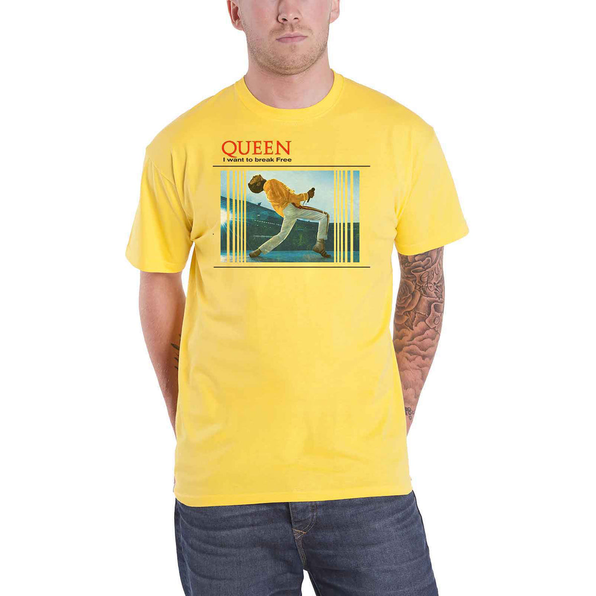 QUEEN - BREAK FREE - T-Shirt Yellow