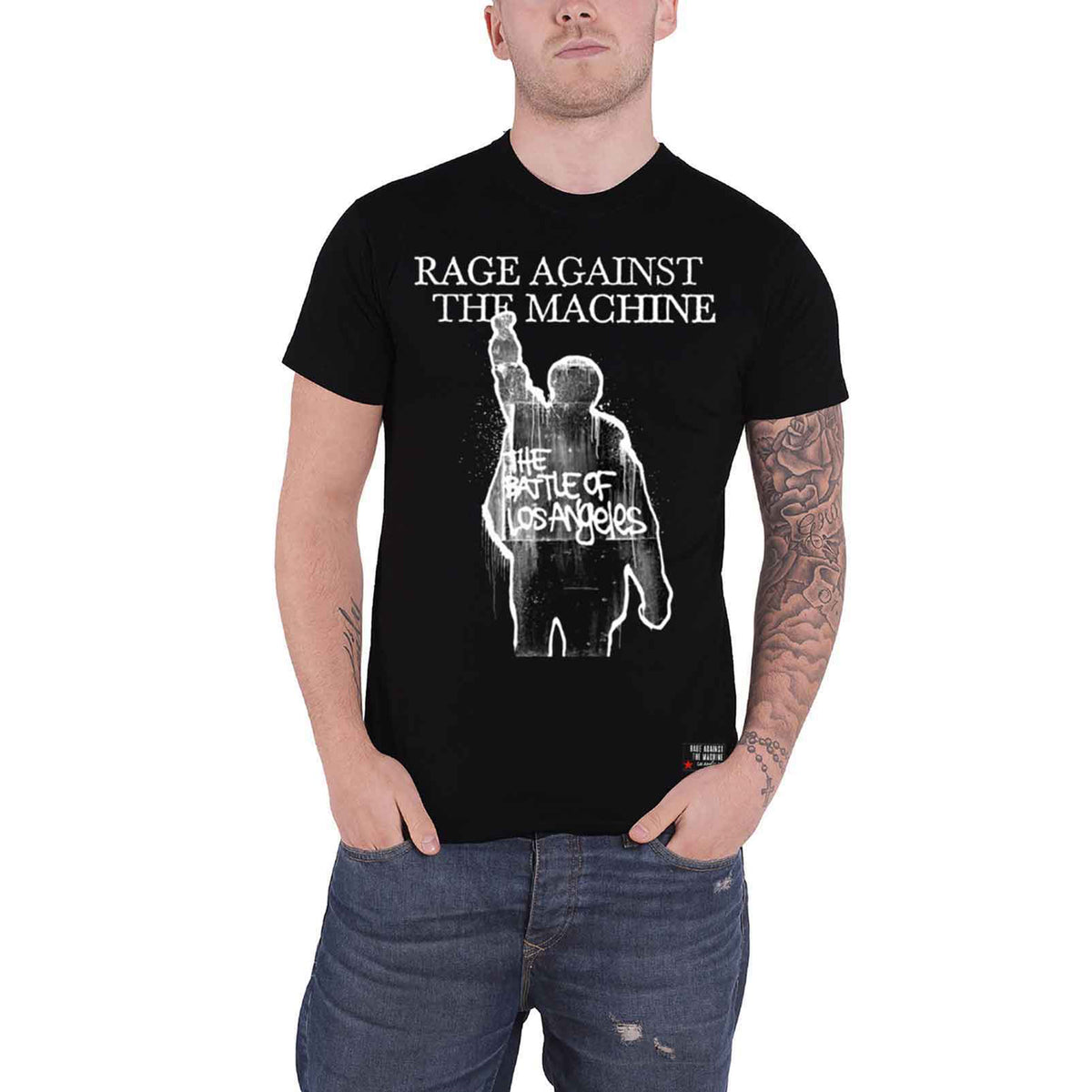 RAGE AGAINST THE MACHINE - BOLA ALBUM COVER - T-Shirt Black (Back Print)