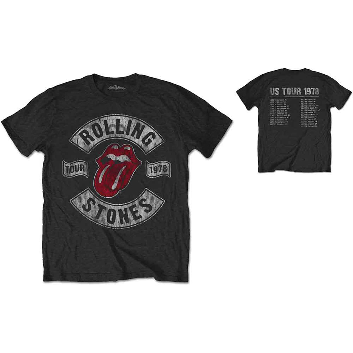ROLLING STONES, THE - US TOUR 1978 - T-Shirt Black (Back Print)