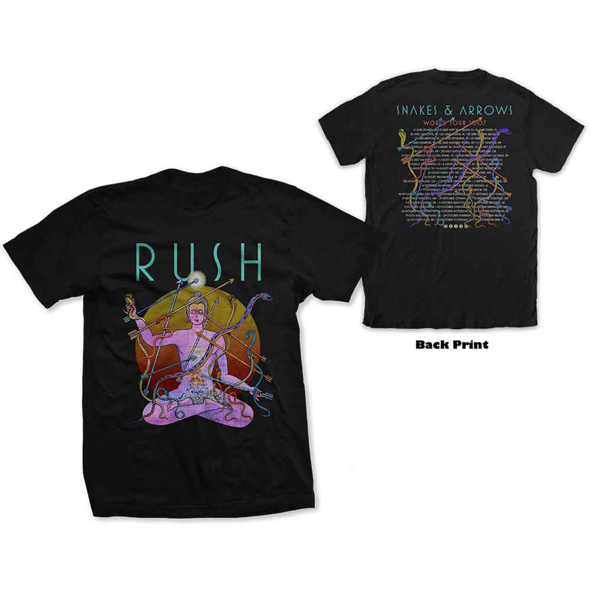 RUSH - SNAKES & ARROWS TOUR 2007 - T-Shirt Black (Back Print)