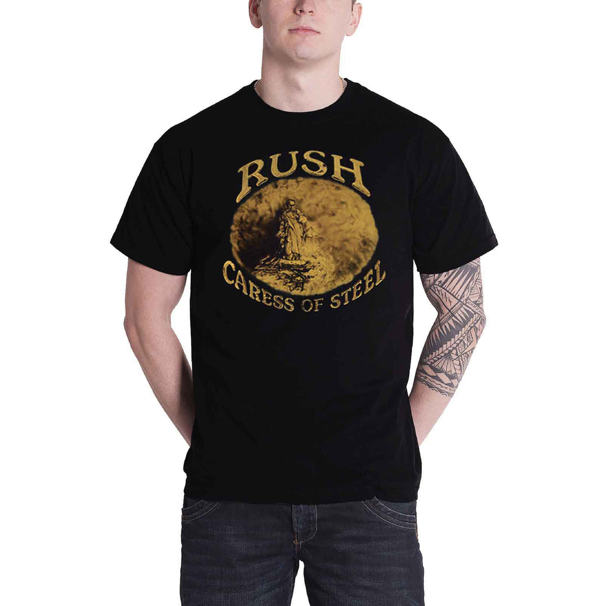 RUSH - CARESS OF STEEL - T-Shirt Black (Back Print)