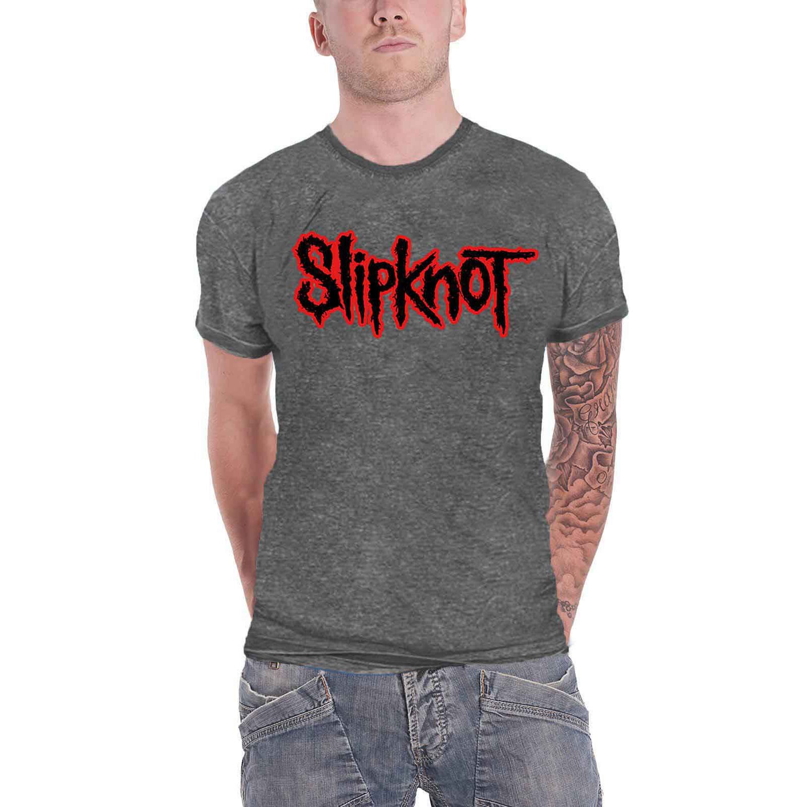 SLIPKNOT - LOGO - Burnout T-Shirt Grey