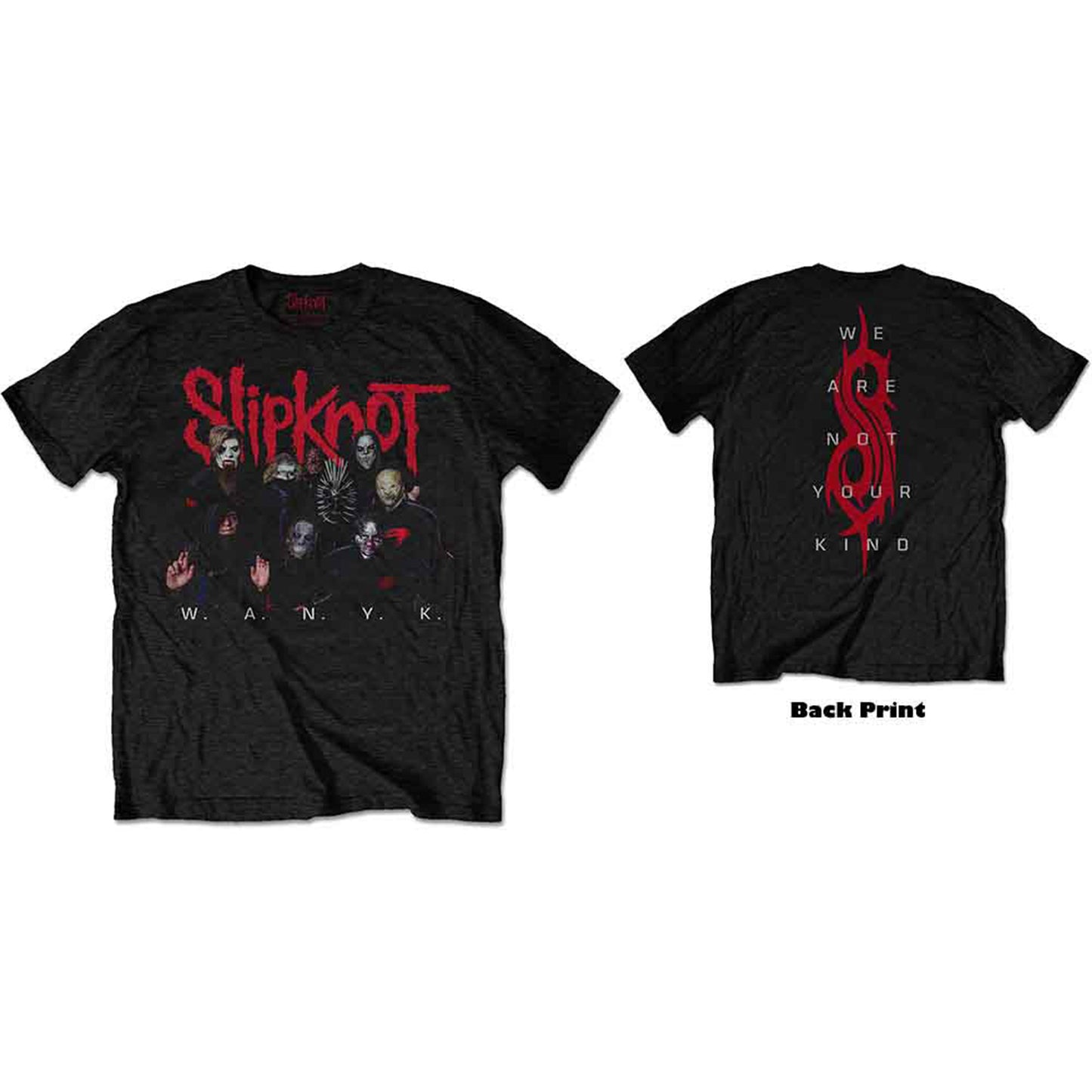 SLIPKNOT - WANYK LOGO - T-Shirt Black (Back Print)