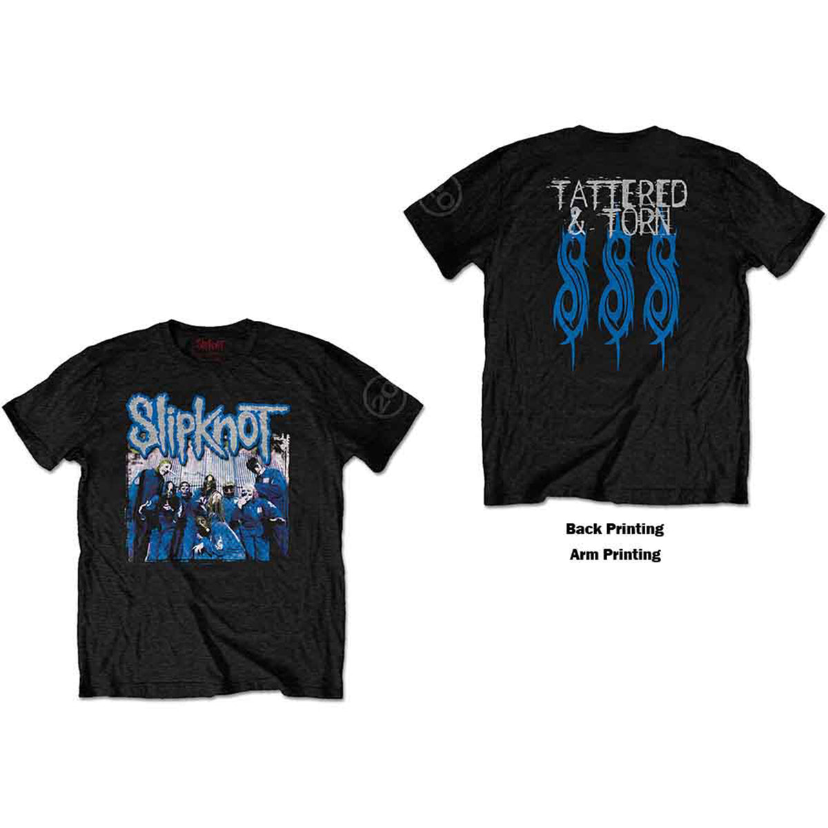 SLIPKNOT - 20TH ANNIVERSARY TATTERED & TORN - T-Shirt Black (Back Print)