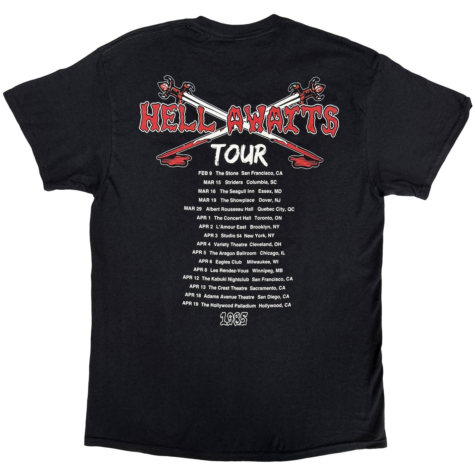 SLAYER - HELL AWAITS TOUR - T-Shirt Black (Back Print)