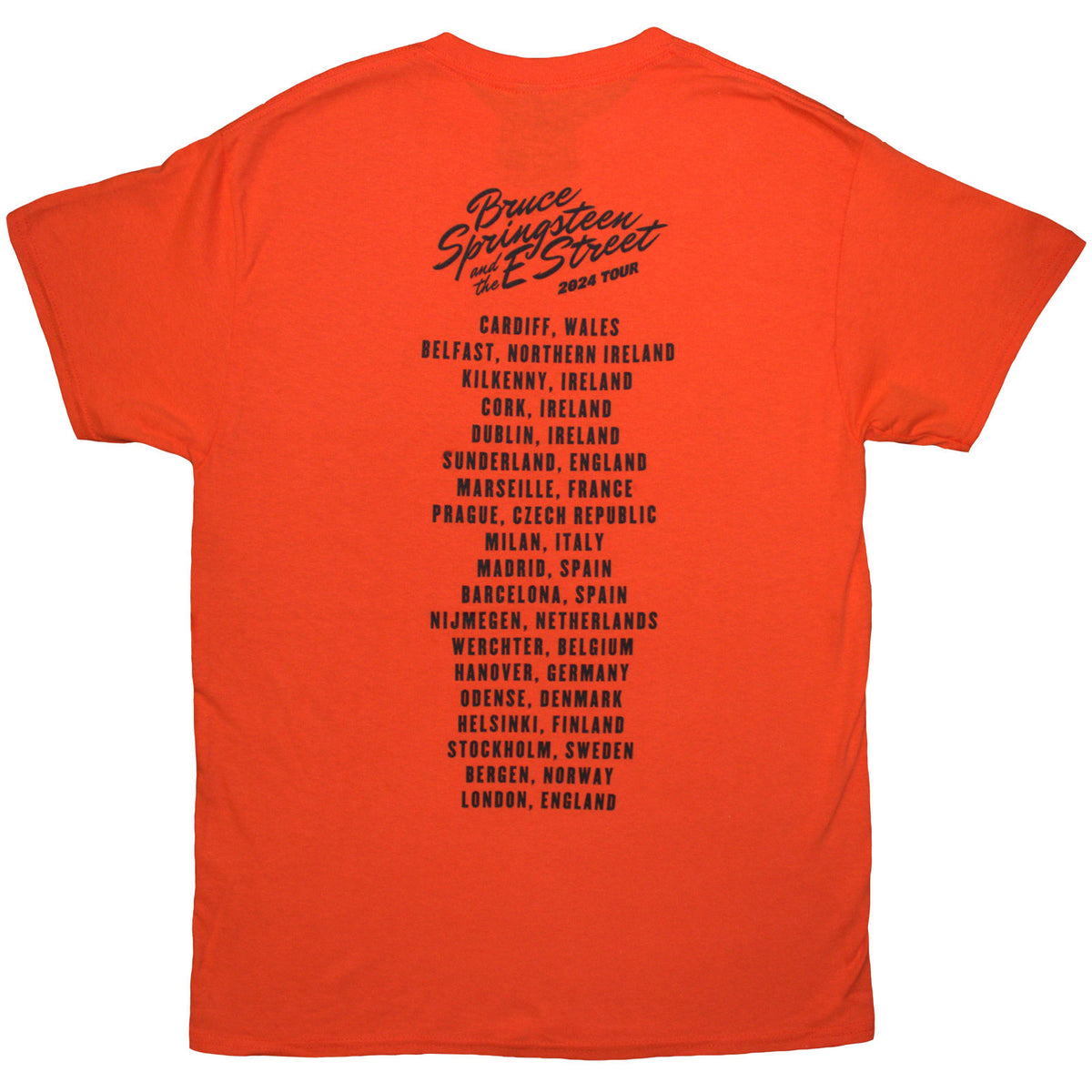 BRUCE SPRINGSTEEN - TOUR '24 RIVER FONT - T-Shirt Orange (Back Print & Ex-Tour)