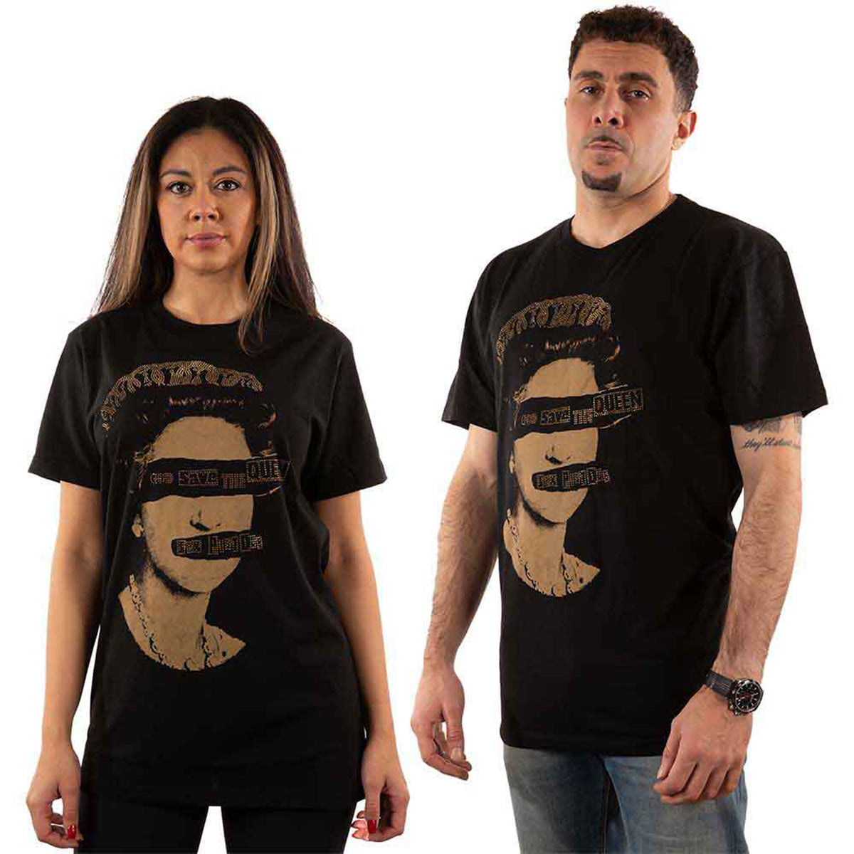 SEX PISTOLS, THE - GOD SAVE THE QUEEN - T-Shirt Black (Embellished)