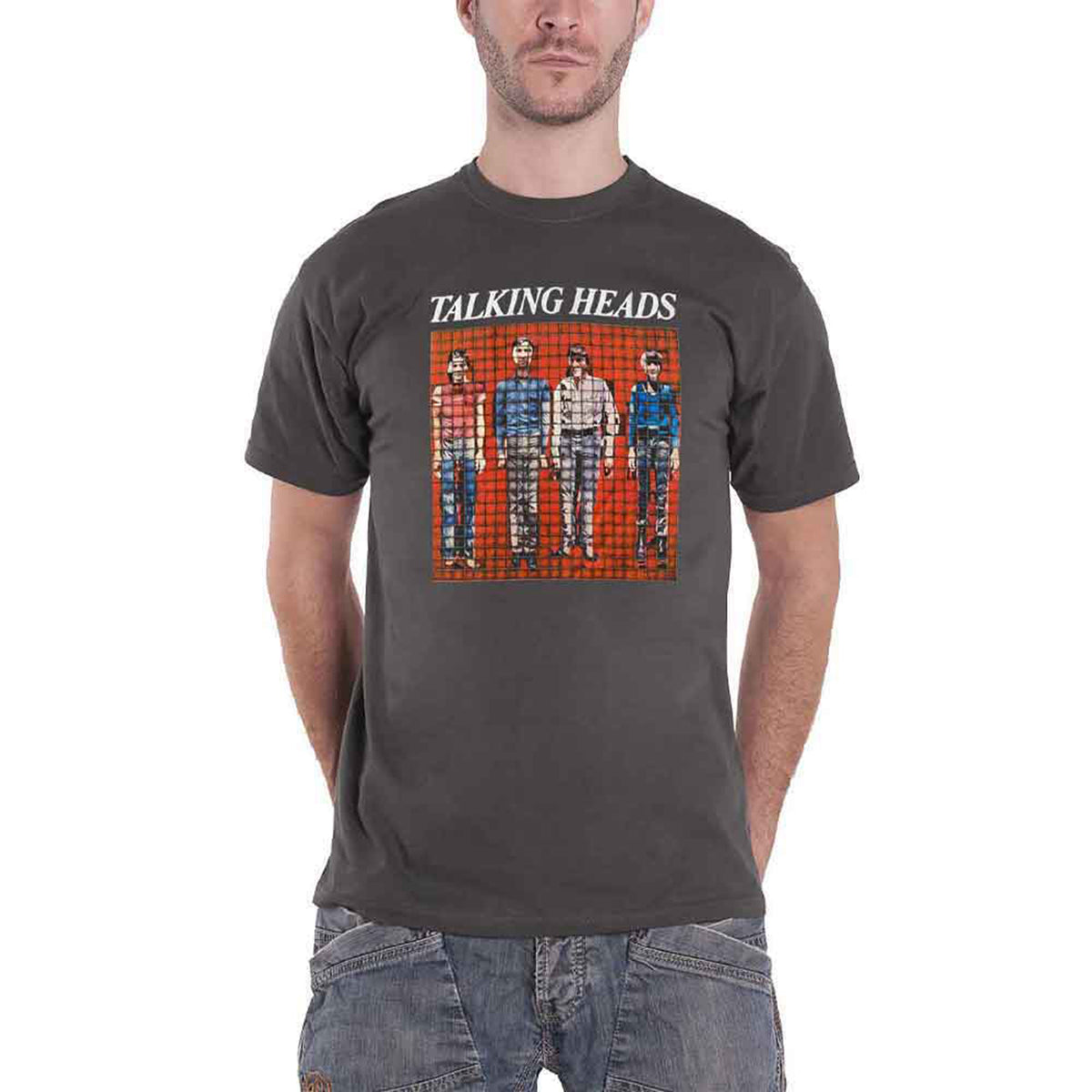 TALKING HEADS - PIXEL PORTRAIT - T-Shirt Grey