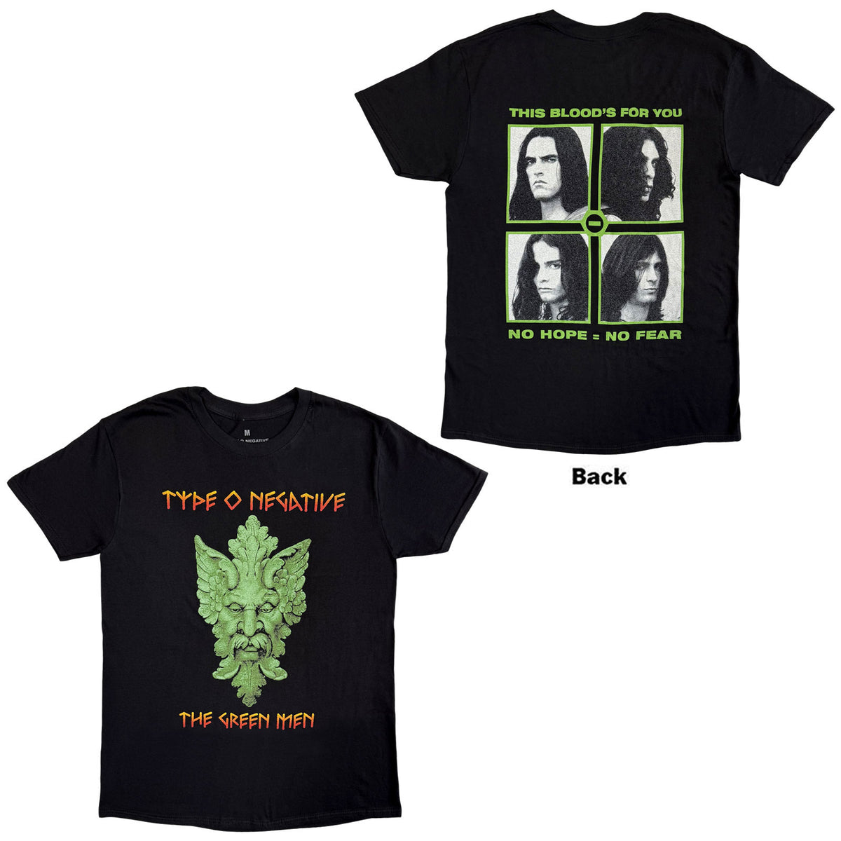 TYPE O NEGATIVE - GREEN MAN - T-Shirt Black (Back Print)